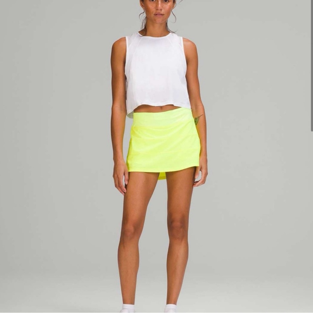 Lululemon Neon Yellow Pace Revival Skirt Long